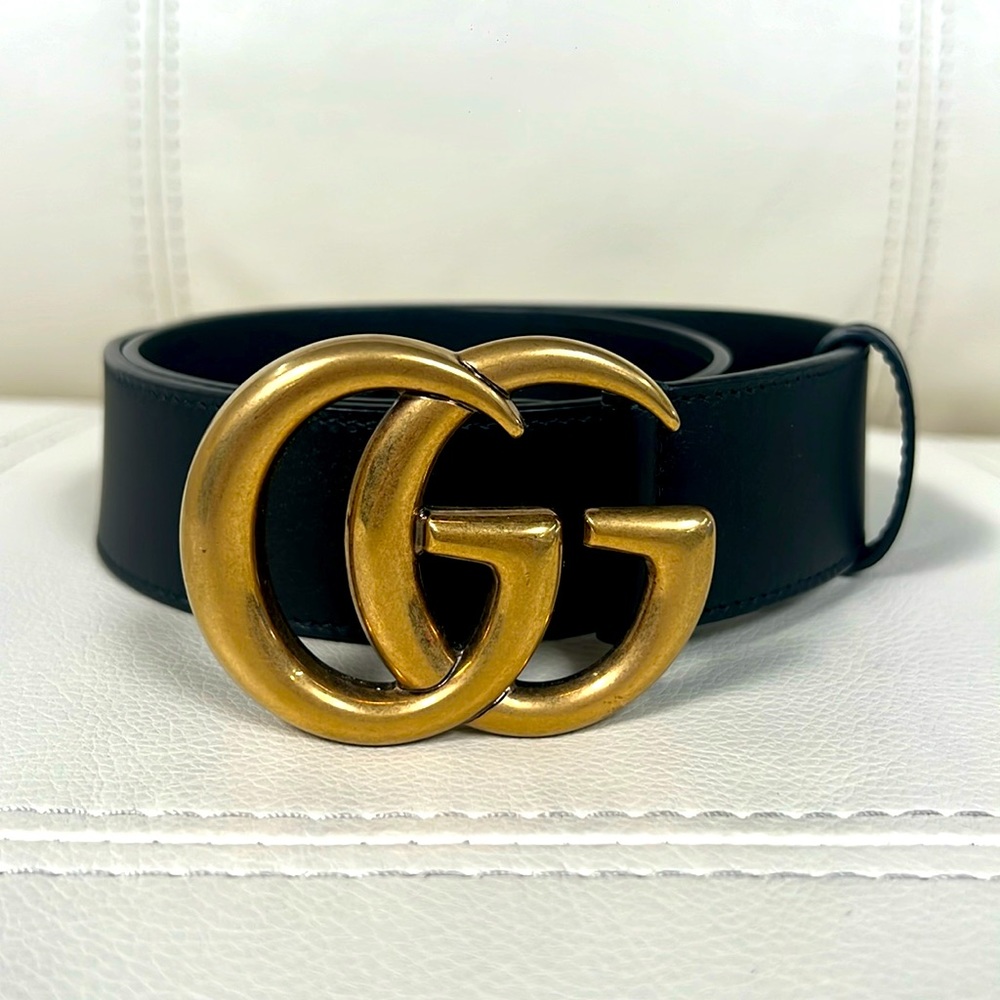 Gucci 2015 RE-EDITION WIDE LEATHER BELT.
